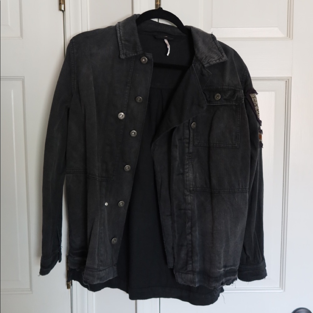 Free People Embellished Military Jacket